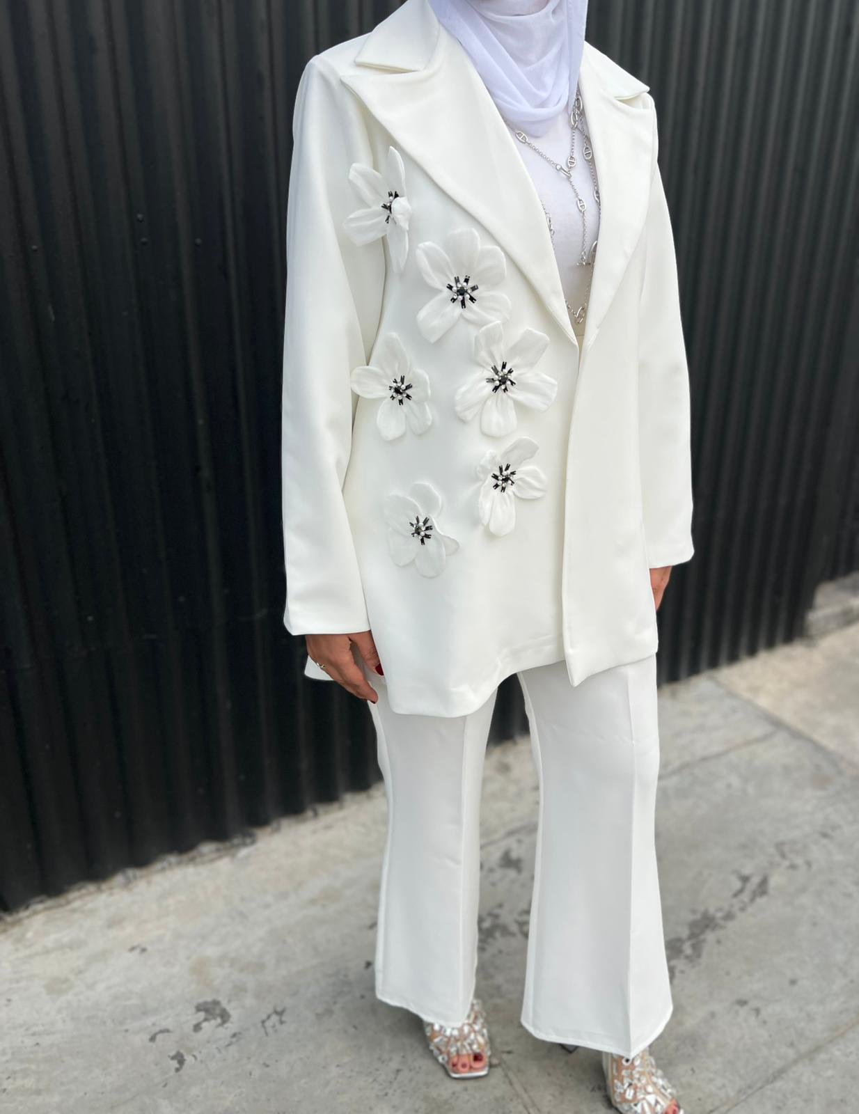 White blazer set