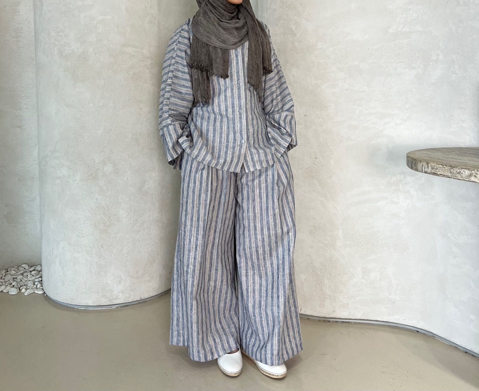 The Linen Stripe Set